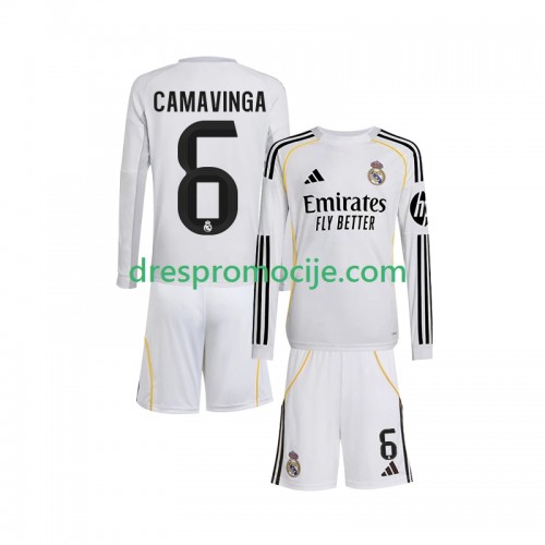 Real Madrid Camavinga 6 Dres Dječji Domaći 2025/2026 Dugim Rukavima Real Madrid Camavinga 6 Dres Dječji Domaći 2025/2026 Dugim Rukavima